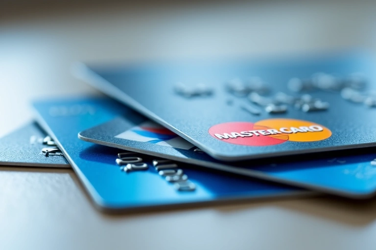 Diverse carduri de credit și debit pe o masă